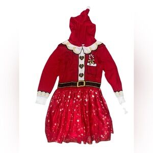 Festive Red Santa Dress with Hood